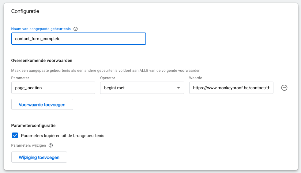 configuratie conversie ga4